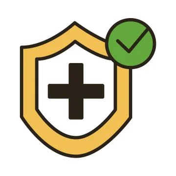 Shield secure line duo color style icon Illustrazione stock