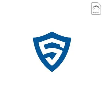 Shield Secure Safe with Initial S logo design inspiration Stock Illustration