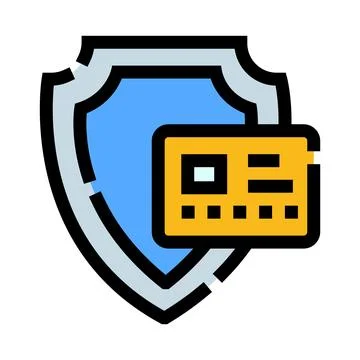 Shield securing credit card for safe online payment Stock Illustration