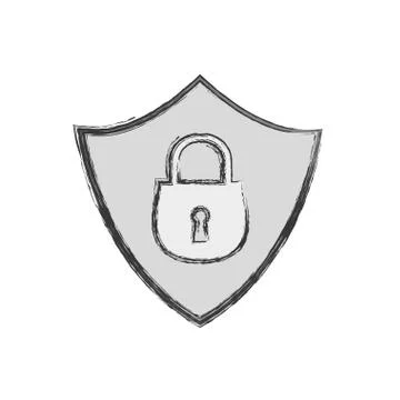 Shield security abstract padlock Stock Illustration