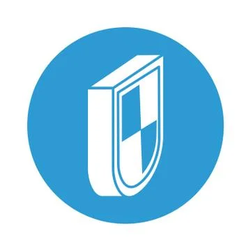 Shield security block style icon Stockillustratie