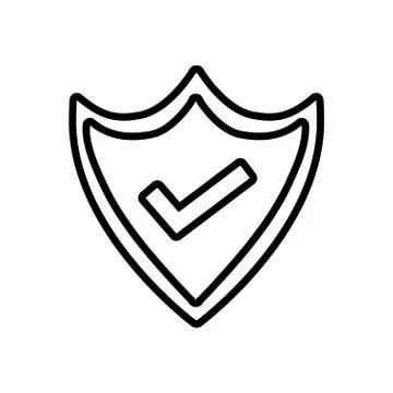 Shield security with check symbol line style icon 库存插图
