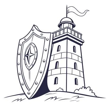 Shield Security Concept Object Isolated on White Background Stock Illustration