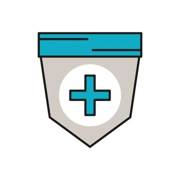 Shield security guard isolated icon Illustrazione stock