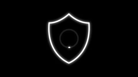 Shield Security Icon with Loading Circle Loop Animation Stock Footage 313460135