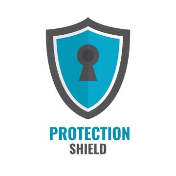 Shield Security Icon. Protection logo. Shield concept. Flat design emblem Stock Illustration