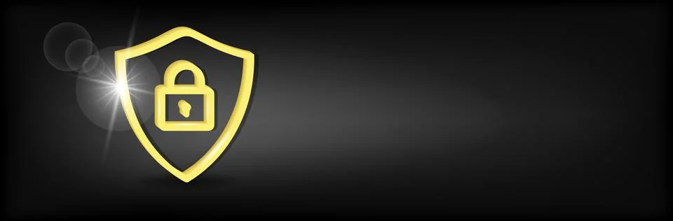 Shield security with lock icon Illustrazione stock