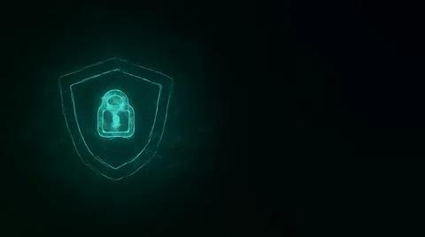 Shield security with lock icon with Plexus effect. Connected lines with dots Stock Illustration