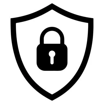 Shield Security Lock Icon  Secure Protection and Privacy Symbol Vector イラスト素材