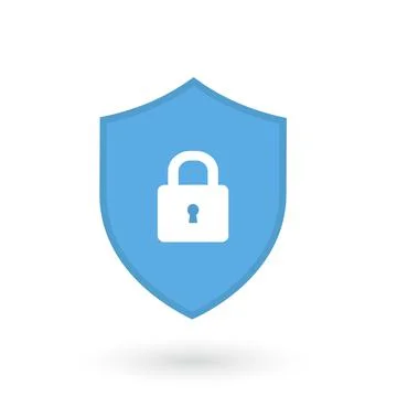Shield security with lock symbol. Protection, safety, password security vector Stock Illustration