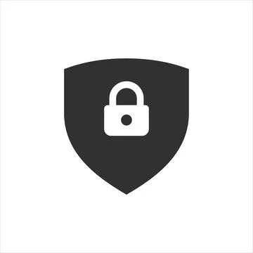 Shield security with lock symbol. Protection, safety, password security vecto Stock Illustration