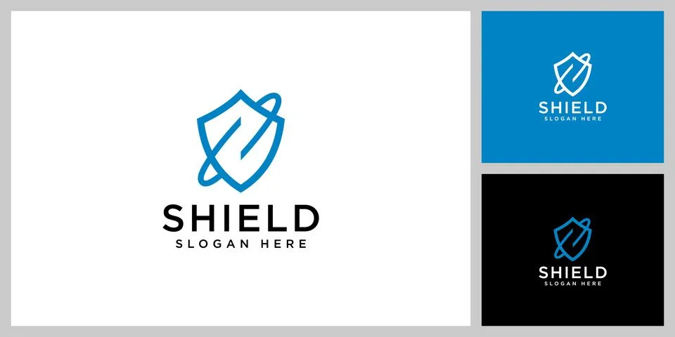 Shield security logo design Stock Illustration