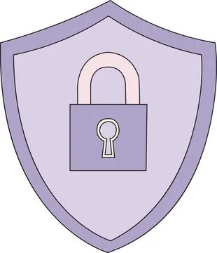 Shield Security Padlock Icon Stock Illustration