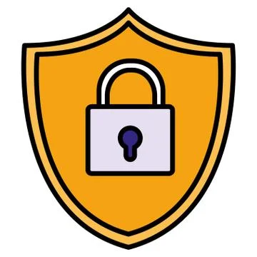 Shield security with padlock Stock Illustration
