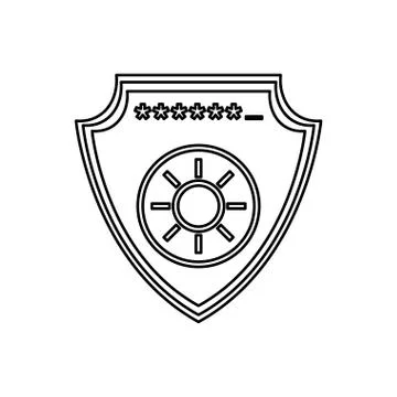 Shield security password code Stock Illustration
