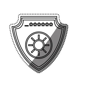 Shield security password code Illustrazione stock