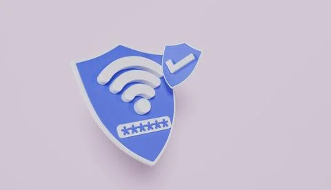 Shield with a security protection privacy password secure personal Wireless Stock Illustration