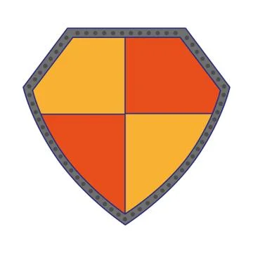 Shield security symbol blue lines Stock Illustration