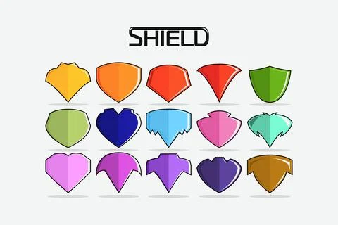 Shield set Stock Illustration