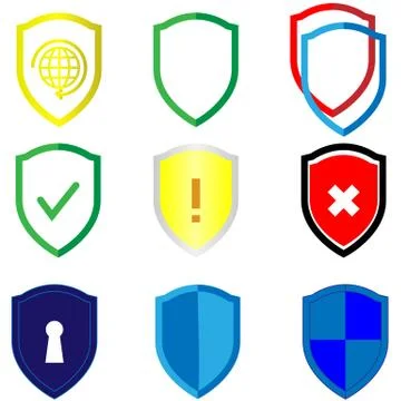 Shield Set Logo Security. Vector Eps10 스톡 일러스트