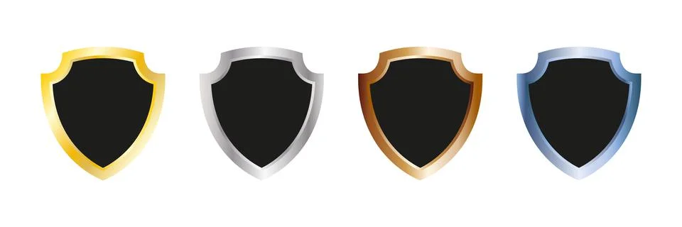 Shield set. Protection guard collection. Stock Illustration