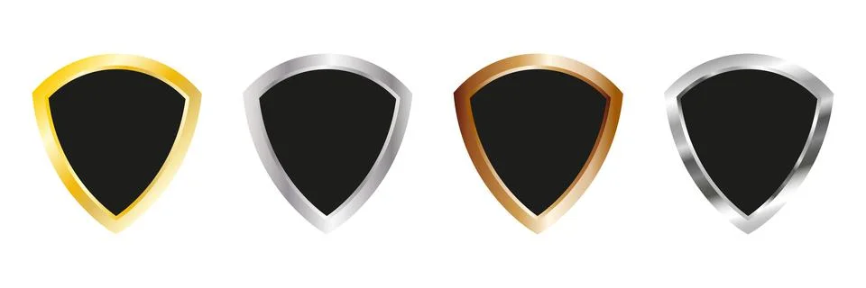 Shield set. Protection guard collection. Stock Illustration