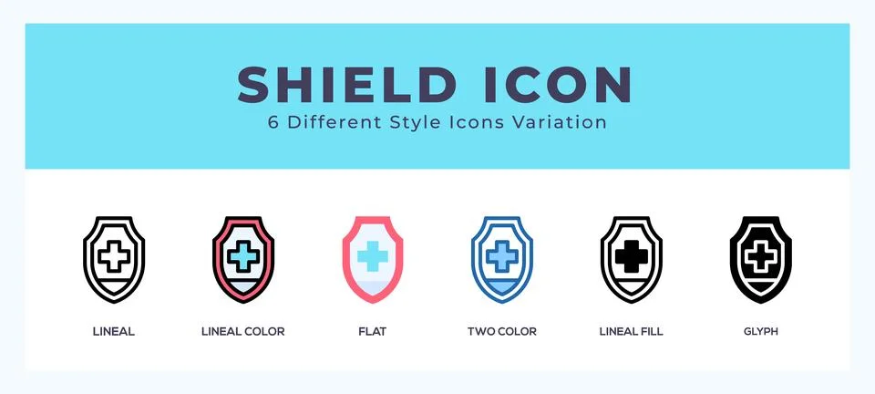 Shield set of vector icon. For web. and mobile app Stockillustratie