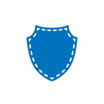 Shield shape icon. Blue silhouette sign isolated on white background. Symbol  Stock Illustration