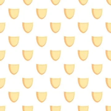 Shield shape pattern with stitching on white background イラスト素材