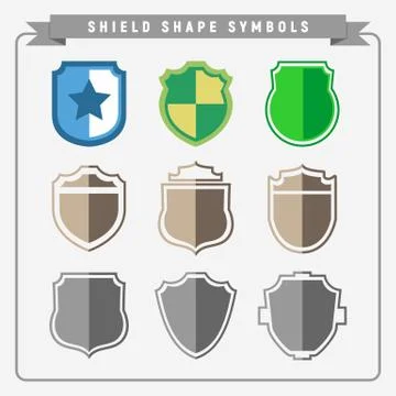 Shield Shape Symbols Stock Illustration