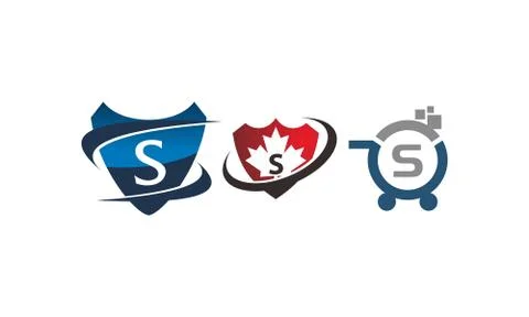 Shield Shop S Template Set Stock-Illustration