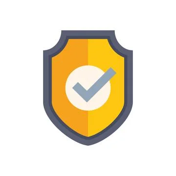 Shield showing check mark icon for cybersecurity and data protection イラスト素材