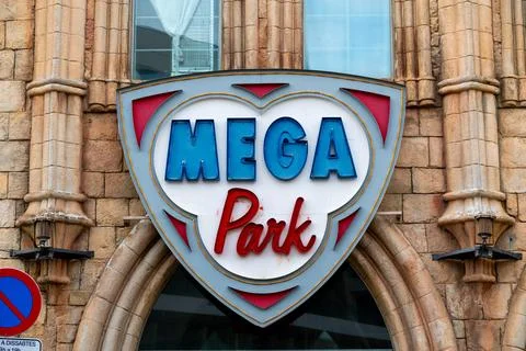 Shield sign on stone facade in S Arenal Mallorca 写真素材