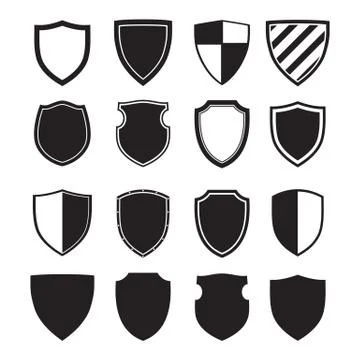 Shield silhouettes Illustrazione stock