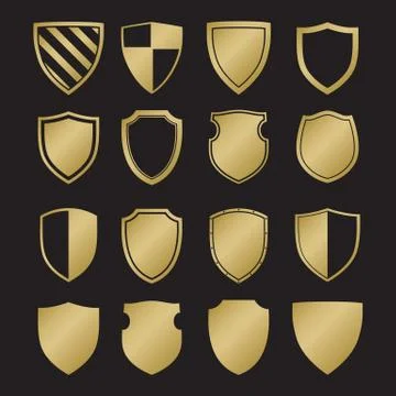 Shield silhouettes Stock Illustration