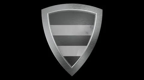 Shield silver black white medieval 3d illustration render Illustrazione stock