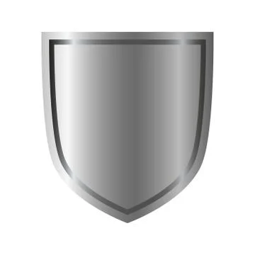 Shield silver gray icon shape emblem Stock Illustration