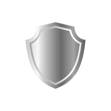 Shield silver gray icon shape emblem Stock Illustration