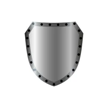 Shield silver gray icon shape emblem Stock Illustration