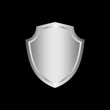 Shield silver gray icon shape emblem Stock Illustration