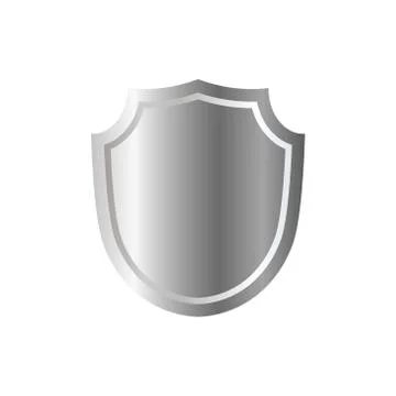 Shield silver gray icon shape emblem Stock Illustration