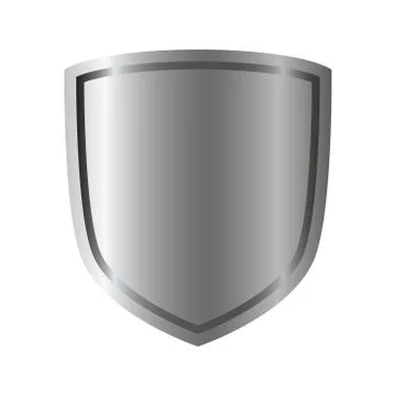 Shield silver gray icon shape emblem Stock Illustration