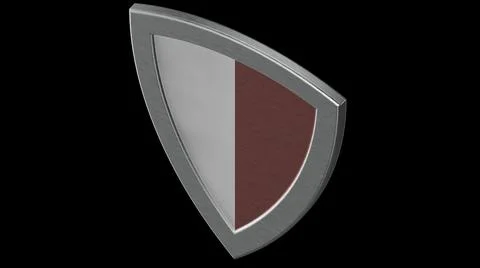 Shield silver medieval 3d illustration render Stock Illustration