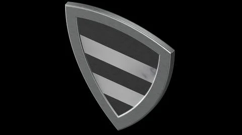 Shield silver medieval 3d illustration render Stock Illustration