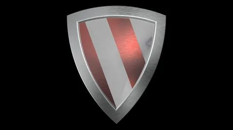 Shield silver medieval 3d illustration render red Illustrazione stock