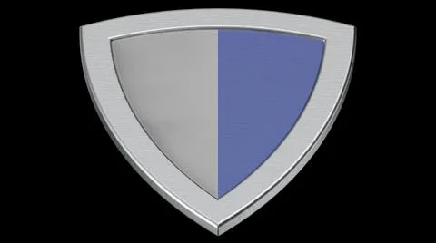 Shield silver medieval 3d illustration render Stock Illustration