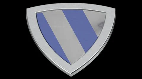 Shield silver medieval 3d illustration render Illustrazione stock