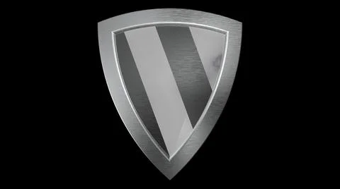 Shield silver medieval 3d illustration render Stock Illustration