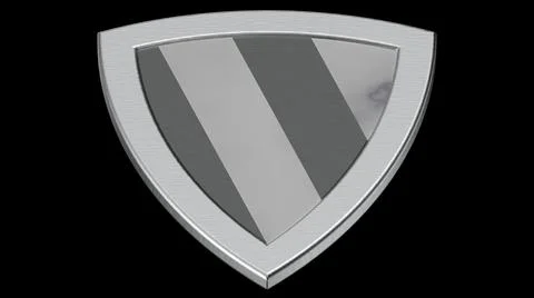 Shield silver medieval 3d illustration render Stock Illustration