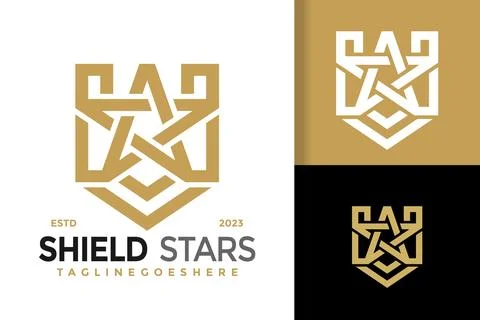Shield Star logo vector icon illustration 스톡 일러스트